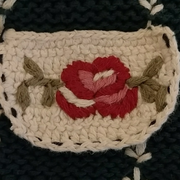 Vintage Rose Embellished Knit Sweater Vest S - Picture 8 of 8